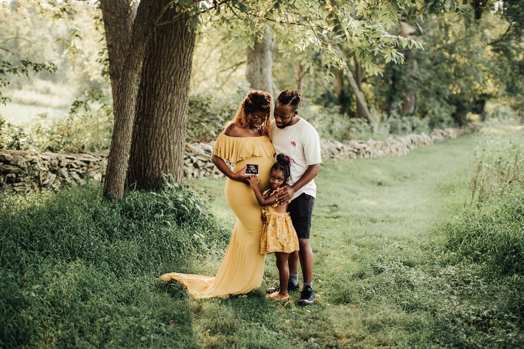 Maternity and Family Photoshoot Set Outdoors 